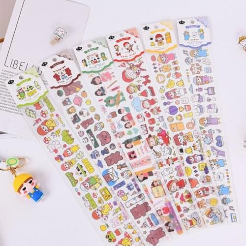10 Designs Small Fresh Long Strip Sticker Creative Cute Handbook Diy Decorative Collage Material Sticker