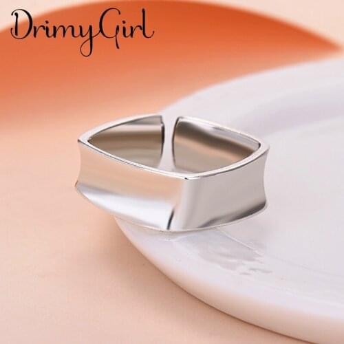 New Hot Sale Exaggerated Adjustable Size Square Rings For Women Men Girl Party Gifts Minimalist Jewelry 2021