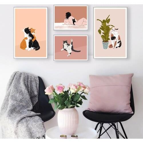 Cat Gifts Wall Art Canvas Painting Funny Cats Posters And Prints Vintage Wall Art Picture For Living Room Kitchen Painting Decor