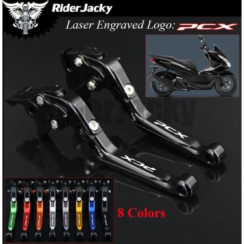 Full Black For Honda PCX125 PCX 150 PCX 125 150 2010 2013 2014 2015 2016 2017 CNC Folding Motorcycle Brake Clutch Lever(Logo PCX