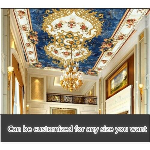 Custom 3D Textile Wallcoverings mural pattern of European style for ceiling living room backdrop wall papel de parede