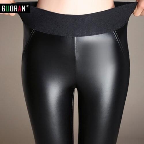 Casual women leather pants high elastic waist skinny pencil pants womens clothing pants&capris calca feminina pantalones mujer