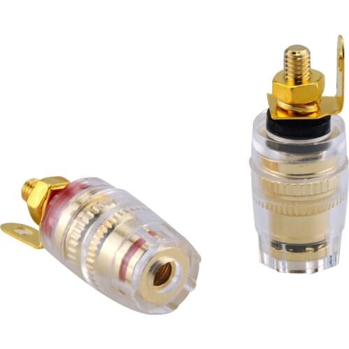 2PCS M4*33 Banana Connector 4mm Thread Amplifier Speaker Spade Terminal Binding Post Banana Plug Socket Connector 33MM