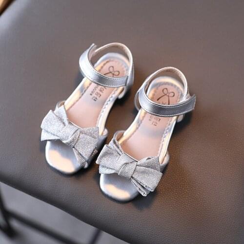 2021 spring summer new girls sandals female baby bow fashion princess shoes little girls open-toed shoe shoes size 21-30