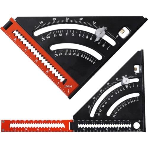 Folding Triangle Squares Ruler Positioning Angle Woodworking Tool 2-in-1 Extendable Layout Adjustable Goniometer Measuring Tools