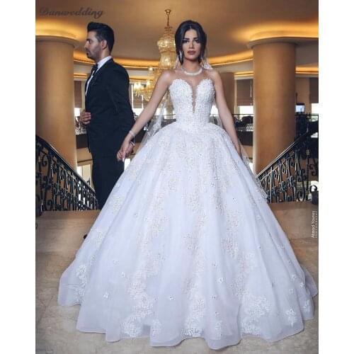 Junoesque Organza Wedding Dress Sweetheart Floor Length Lace Applique Ball Gown Bridal Dress Sleeveless Wedding Gowns Ziper Back