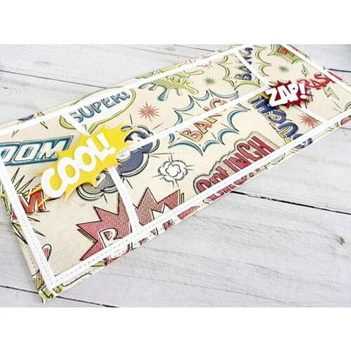 Cutting dies Slimline Comic Strip Scrapbook Cardmaking Paper Craft DIY Metal stencil Surprise Creation dies