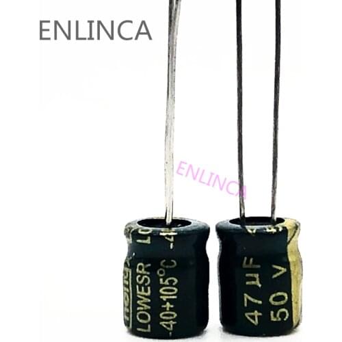 20pcs/lot Q02 high frequency low impedance 50v 47UF aluminum electrolytic capacitor size 6*7 47UF 20