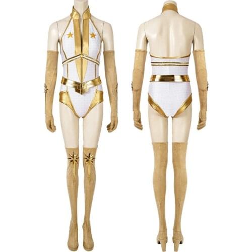 Adult Women Boys Superheroine Starlight Cosplay Costume Outfit Halloween Masquerade Party Full Props Suit