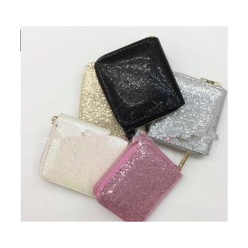 2021 Women Wallet Women Long Glitter Sequin Wallets New Money Purse Solid Color Credit Card Bags