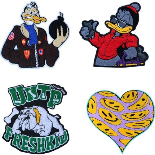 1 Piece Of Big Towel Animal Cartoon Animation Love Dog Embroidery Patch Sewing Patch Decal DIY Badge Embroidery Badge