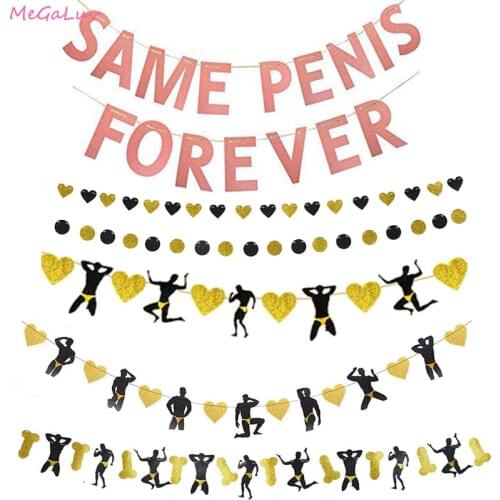 1Pc Same Penis Forever Alphabet Banner Cheers To Bitch Pull Flower Bachelorette Party Supplies Banner Hen Night Party Decoration