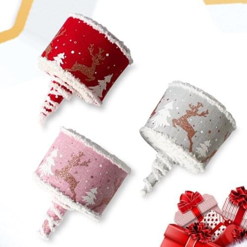 5m/roll Elk Ribbon Christmas Decor Wire Lace Burlap Party Supplies Gifts