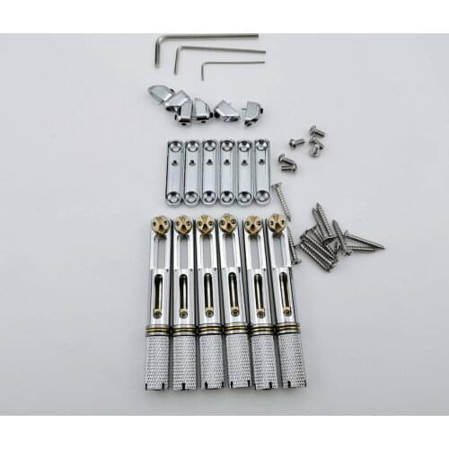 Headless Guitar Bridge Headless Fanned Fret -Single Fixed Brass Fan Bridges for 6 String Electric Guitar