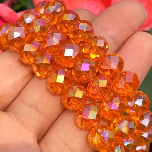 Upscale Orange Multicolor Austrian Rondelle Crystal Glass Faceted Loose Spacer Beads For Jewelry Making Diy Bracelet 4/6/8/10MM