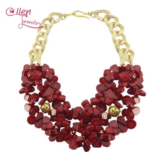 Marvelous Irregular Red Coral beaded Necklace African Coral Beads jewelry nigerian wedding bridal beads Free Shipping