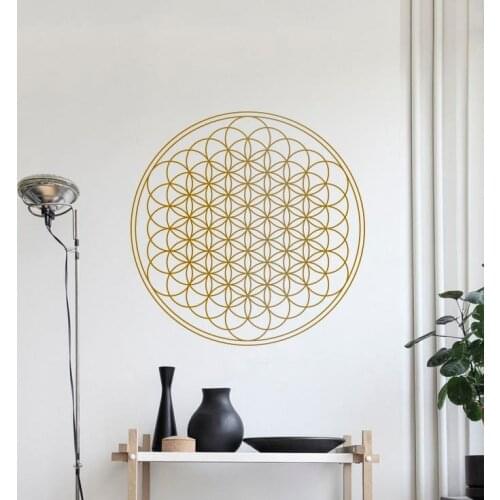 Flower of Life Geometric Wall Decal Circle Mandala Style Wall Murals Yoga Studio Decor Geometry Circle Lines Wall Sticker AZ521