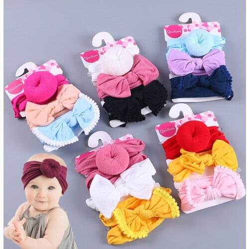 2021 Cute Baby Headband Toddler Girl Fashion Sweet Bowknot Cotton Headband Stretch Hair Band Soft Sprout Baby Accessories
