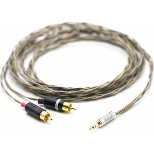 DIY HIFI 3.5mm Stereo to 2 RCA Male Cable Nordost Odin Siver-plated 3.5mm to Double rca Male Audio Aux Cable