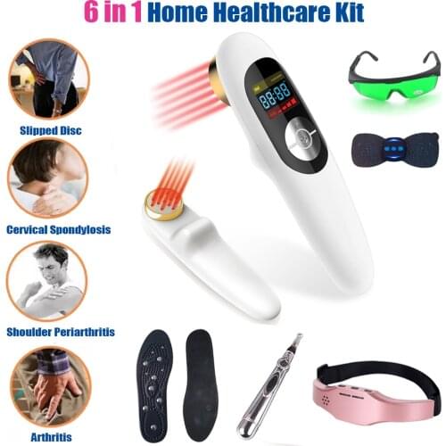 6-in-1 Home Health Laser Treatment Massage Kit Relief Wound Ulcer Acupuncture and Moxibustion Sciatica Cystitis Laser Treatment