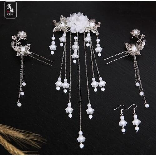 Ancient costume hanfu headdress hairpin hair restoring Ancient ways "women of the forehead suits for tassel cos accessories
