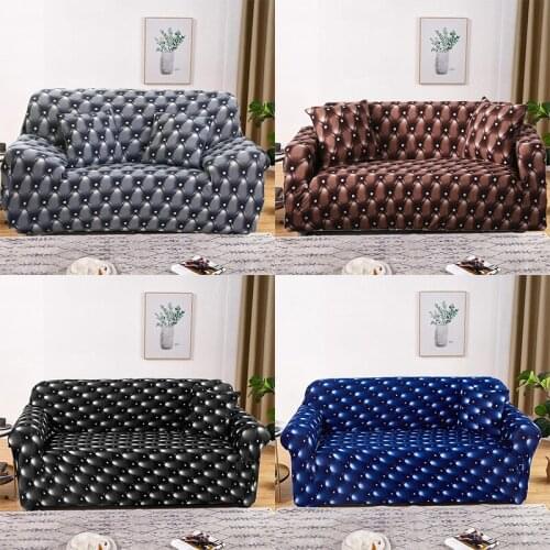 Home Living Diamond Lattice Geometry Print Elastic Sofa Covers for Living Room Slipcover Stretchs Couch Cover 1-4seater
