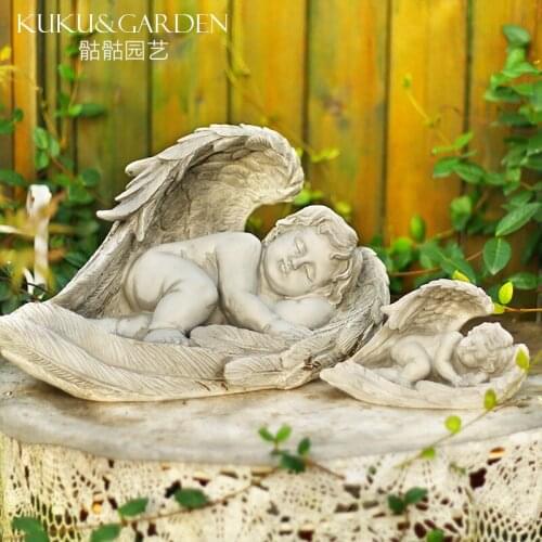 European style old resin boy wing angel ornament interior decoration villa garden art creative ornament