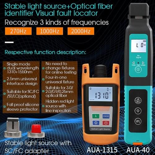 COMPTYCO 2PCS AUA-1315 Optical Power Meter Portable 1310,1550nm +AUA-40 Live Fiber Identifier Optical Fiber Identifier