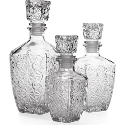 Home 200ML 500ML 850ML Glass Whiskey Liquor Wine Drinks Decanter Crystal Bottle Wine Carafe Gift