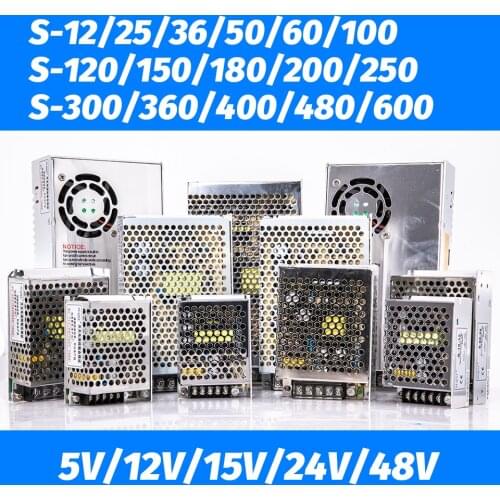 Switching Power Supply AC 110V 220V To DC 5V 12V 24V Power Adapter 1A 2A 3A 5A 10A 15A 20A 30A Lighting Transformer LED Driver