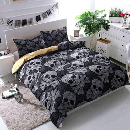 3D Sugar Skull Printed Bedding Sets Single Double Twin Full Queen King Size Easter Duvet Cover With Pillowcase Bed Set Bed Linen