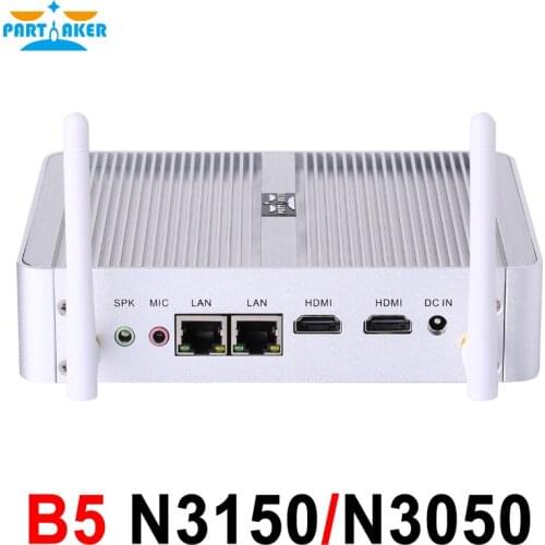 Windows 10 Intel 14nm Quad Core Mini PC Celeron N3150 J3160 Processor 2 Ethernet Desktop Computer with Dual HDMI 300M WIFI