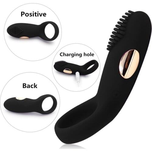 Male Vibrating Penis Ring Cock Vibrator Clitoris Stimulator Lock Fine Sex Toy For Men Chastity Delay Premature Ejaculation Adult