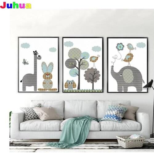 Cartoon Elephant Giraffe diy Diamond Painting Full Square Round drill Mosaic diamond embroidery nordic painting kids room decor