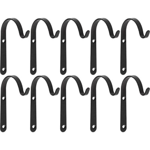 Set of 10 Hanging Basket Bracket Hooks Iron Wall Hanging Hooks Curved Up Plant Hook for Hanging Bird Feeders, Lanterns