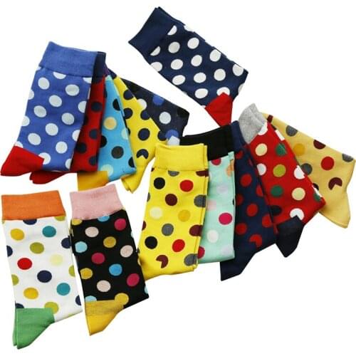 6 Pairs Couple Short Sock All-match Season Cotton Happy Socks Trendy Creative Hit Color Dot Casual Durable Men Women Socks Meias