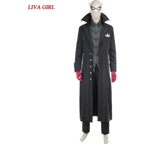 New Game Persona 5 Hero Cosplay Costume Whole Set Coat Shirt Pants Red Gloves