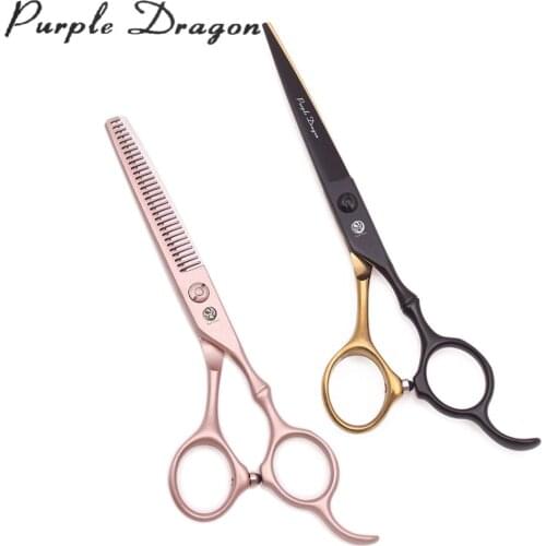 Hair Scissors 5.5" 6" Purple Dragon JP 440C Hair Cutting Scissors for Hairdresser 9030# Thinning Shears Barber Haircut Scissors