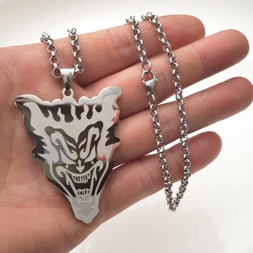 Stainless Steel ICP Jugallo Hatchetman Charms Pendant Necklace Rolo Chain 4mm 24 inch