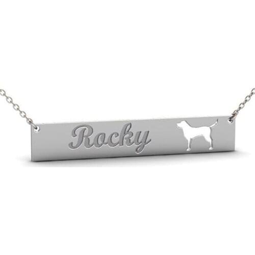 Ufine Personalized name or words fashion LABRADOR RETRIEVER bar pendant Necklace cooper high quality pendant necklace N2147