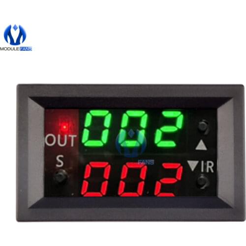 DC 12V Dual Display Time Relay Module Time Delay Relay Mini LED Digital Timer Relay Timing Delay Cycle Time Control Switch Home