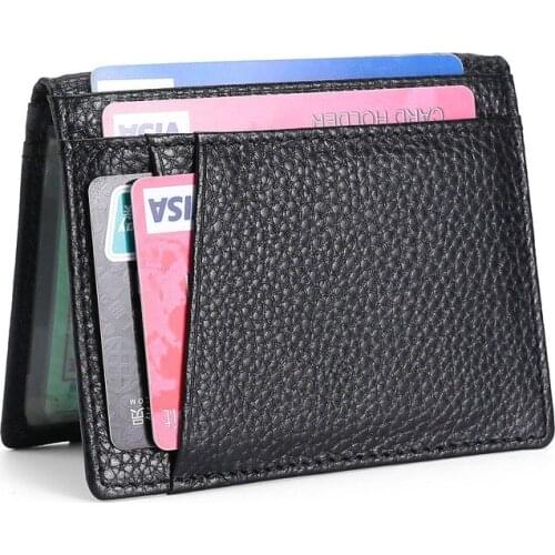 RFID card head layer cowhide ultra-thin card holder multi-card position leather ID holder driving license leather case