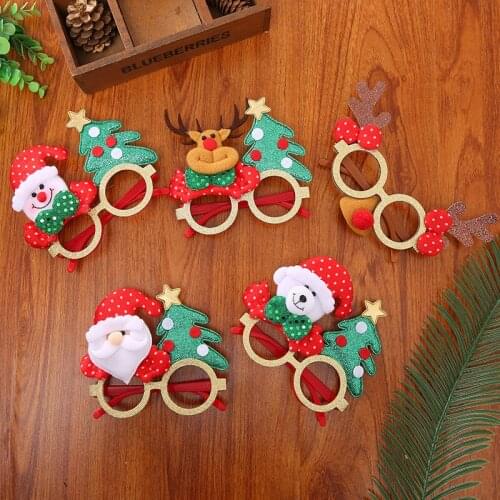 Christmas Xmas Clear Glasses Specs Novelty Sunglasses Fancy Dress Party Santa Adult Children Party Toys Santa Snowman Party
