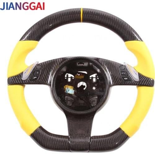 100% Carbon Fiber Leather Steering Wheel Compatible For Porsche Cayenne/Panamera 2010-2016 Model