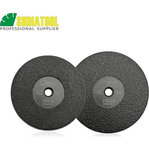 SHDIATOOL 2pcs/pk Vacuum Brazed diamond flat grinding wheel (4.5"+5") M14 Grit#30 Shaping wheel