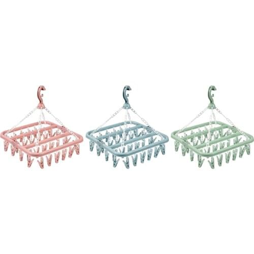 Foldable Laundry Hanger Dryer , Laundry Clip w. 32 Clips,Clip Hanger Drip Drying