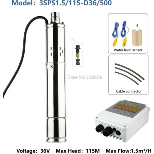 Solar water pump solar pump electrobombas de agua bomba solar with MPPT controller 3SPS1.5/115-D36/500