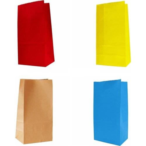Stand up Colorful Polka Dots Kraft Paper craft Gift Bags Sandwich Bread Food Bags Party Wedding Favor Bag Open Top 9X6X18cm