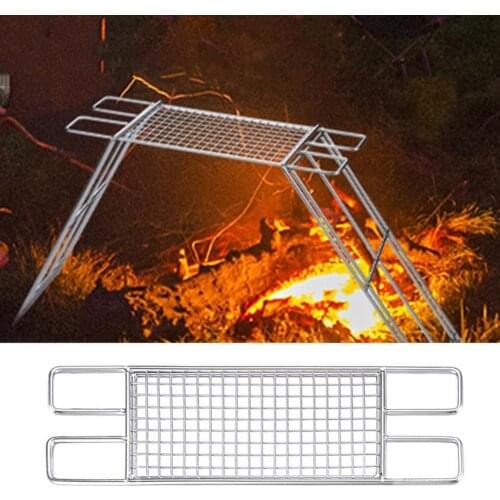 Lightweight Stainless Steel BBQ Rack Mini Foldable Barbecue Grill Simple Barbecue Rack Outdoor Barbecue Grill