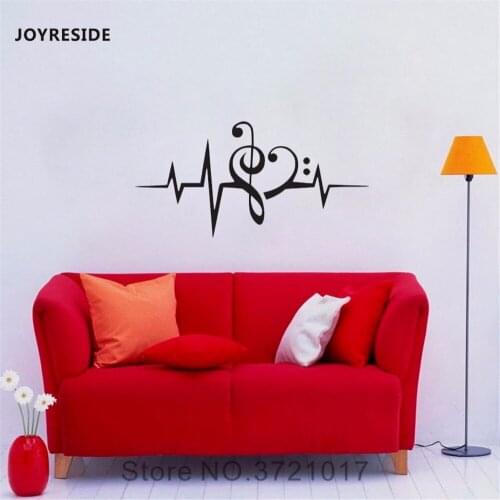 JOYRESIDE Heartbeat Music Lover Wall Heartbeat Pulse Decal Vinyl Sticker Home Kids Living Room Bedroom Decor Art Decoration A108